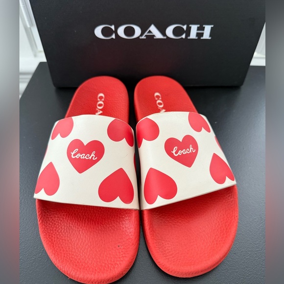 Coach Udele Sport Slide With Valentine's heart Print - Picture 1 of 6